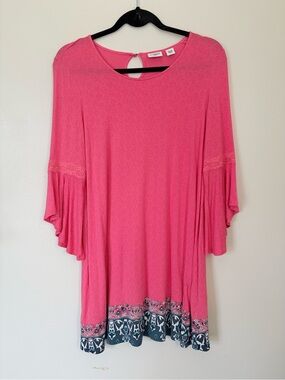 Cato Girls Pink Bell Sleeve Dress Size Large (14-16)
